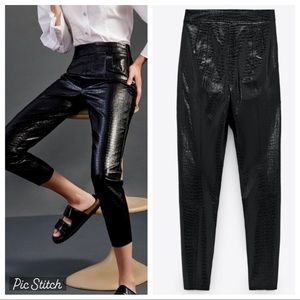 ZARA | Croc Embossed Cigarette Pant
